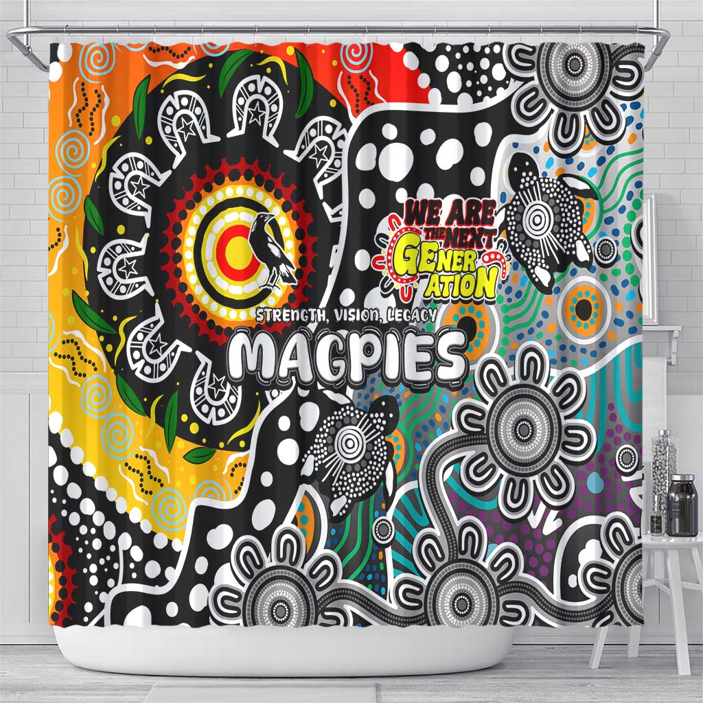 Magpies AFL Celebrating 50 Years of Naidoc Shower Curtain NAIDOC Week 2025 Aboriginal