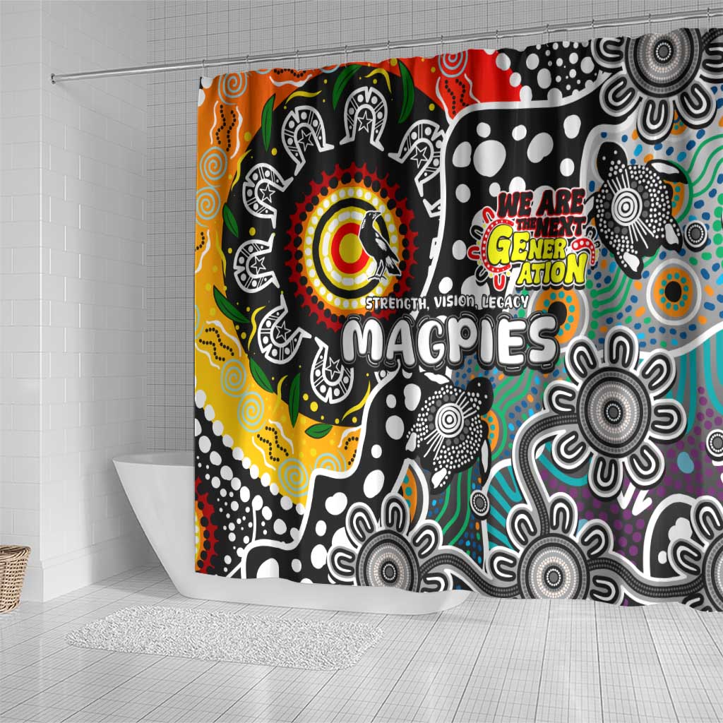 Magpies AFL Celebrating 50 Years of Naidoc Shower Curtain NAIDOC Week 2025 Aboriginal