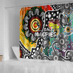 Magpies AFL Celebrating 50 Years of Naidoc Shower Curtain NAIDOC Week 2025 Aboriginal