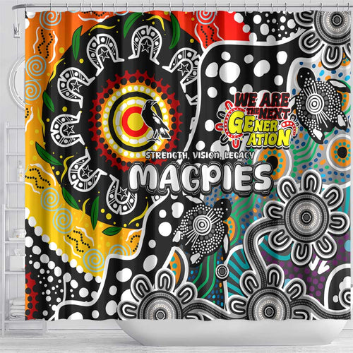 Magpies AFL Celebrating 50 Years of Naidoc Shower Curtain NAIDOC Week 2025 Aboriginal