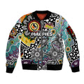 Personalised Magpies AFL Celebrating 50 Years of Naidoc Sleeve Zip Bomber Jacket NAIDOC Week 2025 Aboriginal
