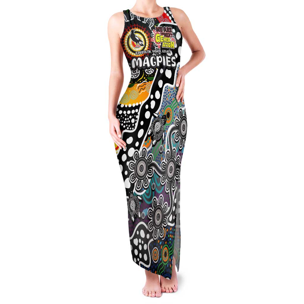 Personalised Magpies AFL Celebrating 50 Years of Naidoc Tank Maxi Dress NAIDOC Week 2025 Aboriginal