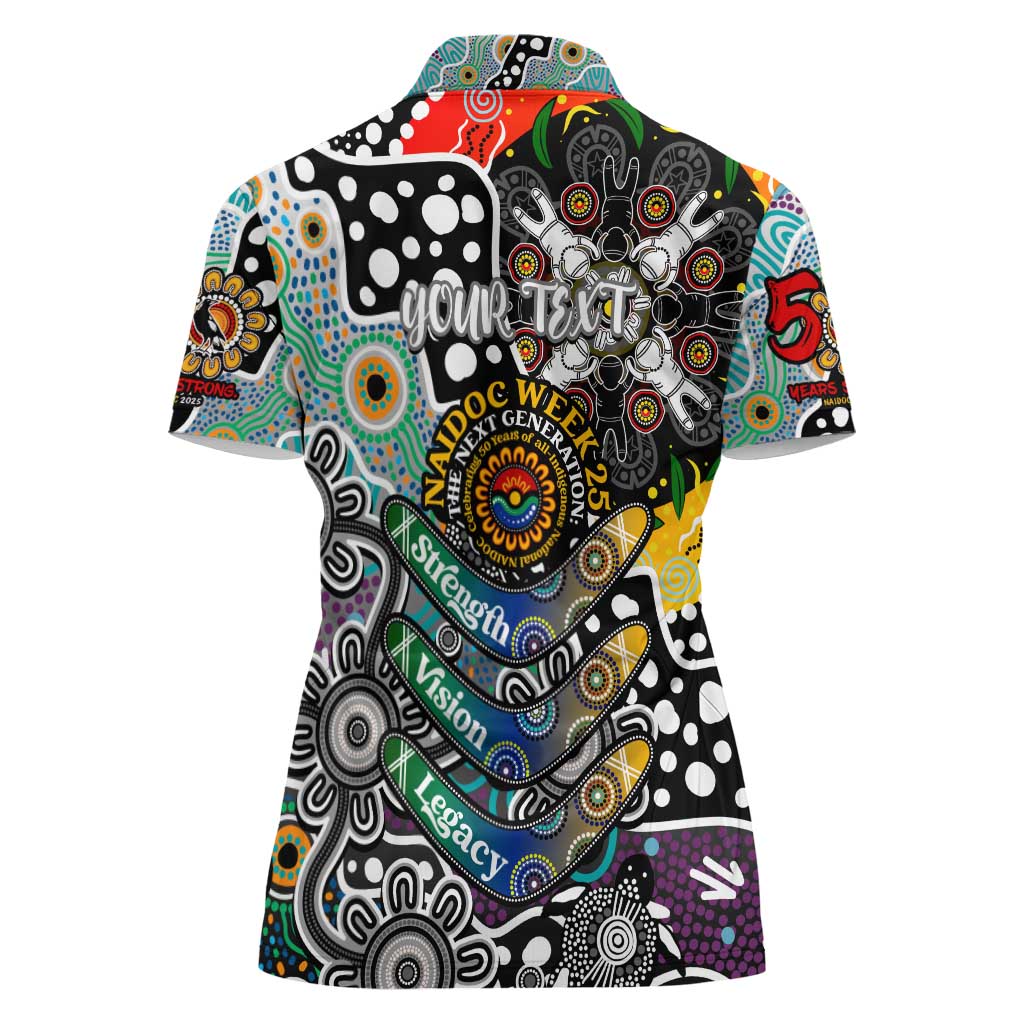 Personalised Magpies AFL Celebrating 50 Years of Naidoc Women Polo Shirt NAIDOC Week 2025 Aboriginal