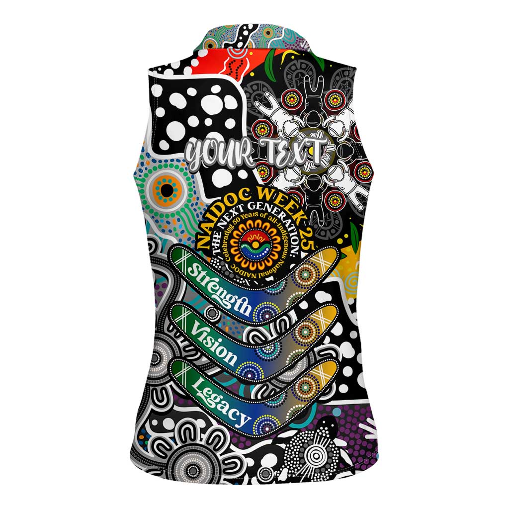 Personalised Magpies AFL Celebrating 50 Years of Naidoc Women Sleeveless Polo Shirt NAIDOC Week 2025 Aboriginal