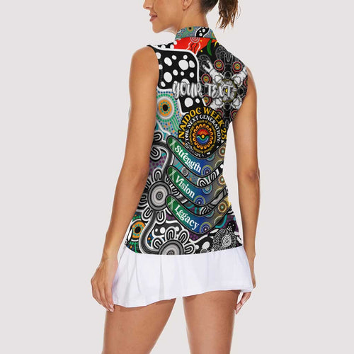 Personalised Magpies AFL Celebrating 50 Years of Naidoc Women Sleeveless Polo Shirt NAIDOC Week 2025 Aboriginal