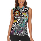 Personalised Magpies AFL Celebrating 50 Years of Naidoc Women Sleeveless Polo Shirt NAIDOC Week 2025 Aboriginal