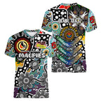 Personalised Magpies AFL Celebrating 50 Years of Naidoc Women V-Neck T-Shirt NAIDOC Week 2025 Aboriginal