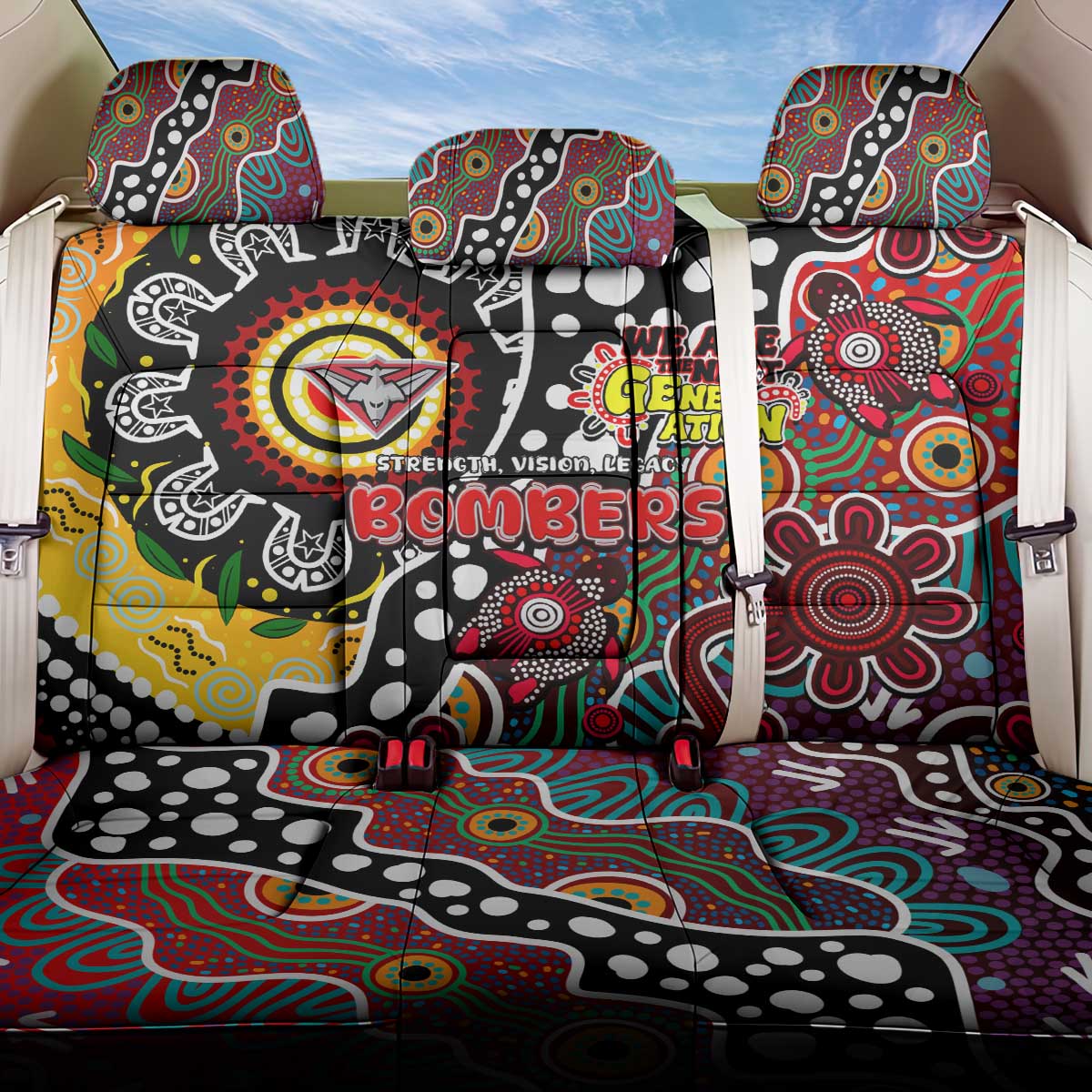 Bombers AFL Celebrating 50 Years of Naidoc Back Car Seat Cover NAIDOC Week 2025 Aboriginal