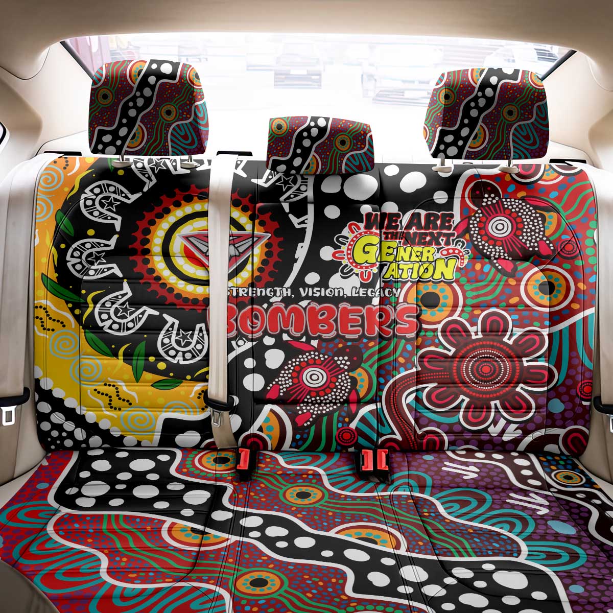 Bombers AFL Celebrating 50 Years of Naidoc Back Car Seat Cover NAIDOC Week 2025 Aboriginal