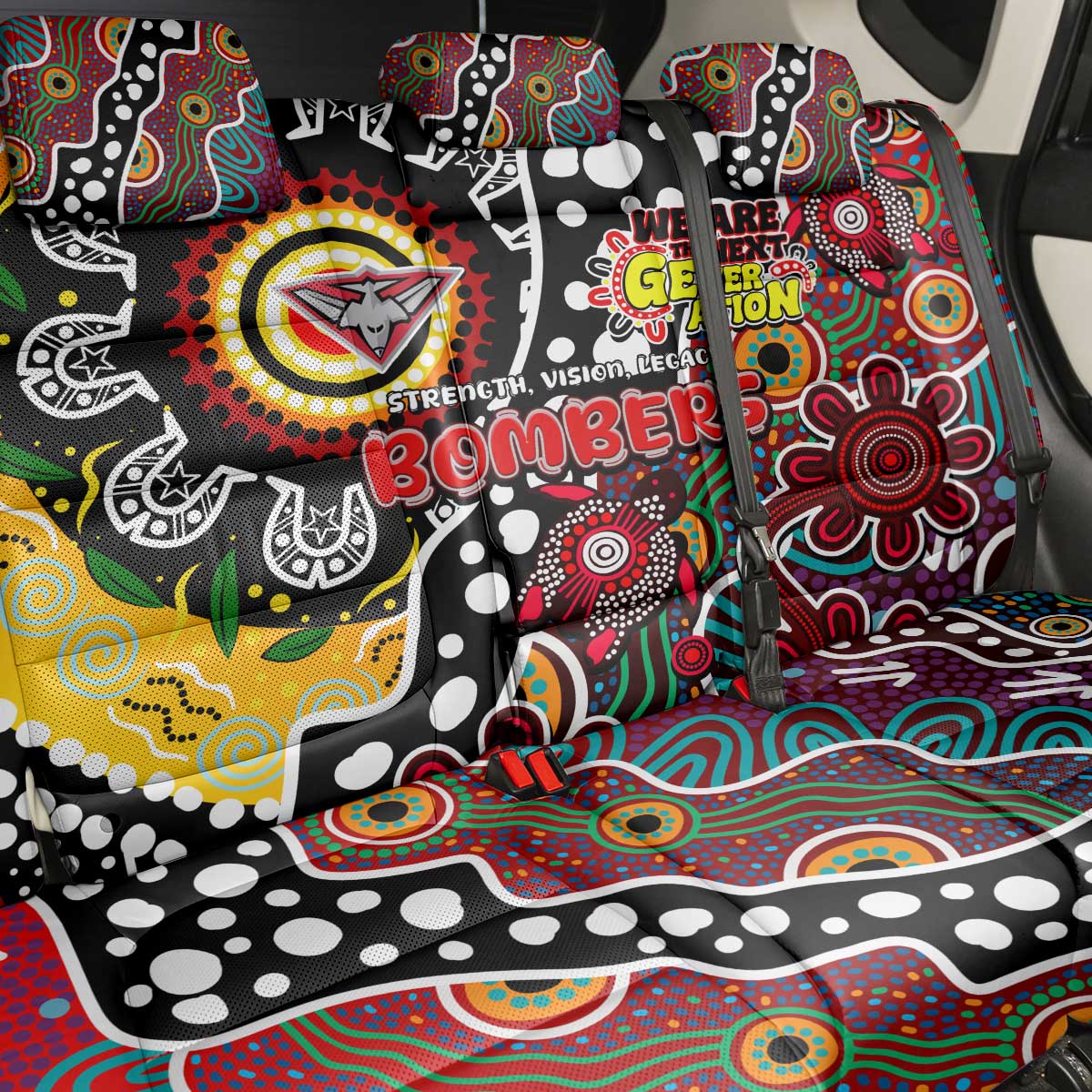 Bombers AFL Celebrating 50 Years of Naidoc Back Car Seat Cover NAIDOC Week 2025 Aboriginal