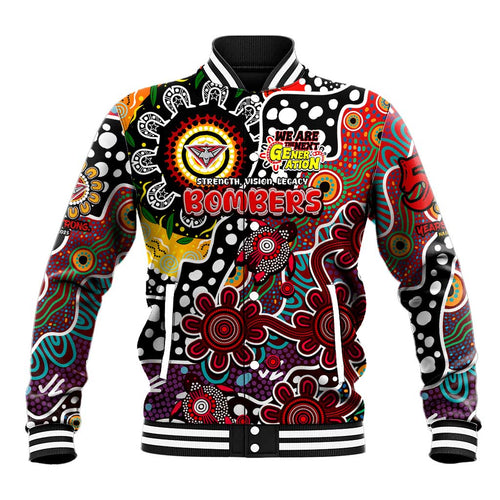 Personalised Bombers AFL Celebrating 50 Years of Naidoc Baseball Jacket NAIDOC Week 2025 Aboriginal