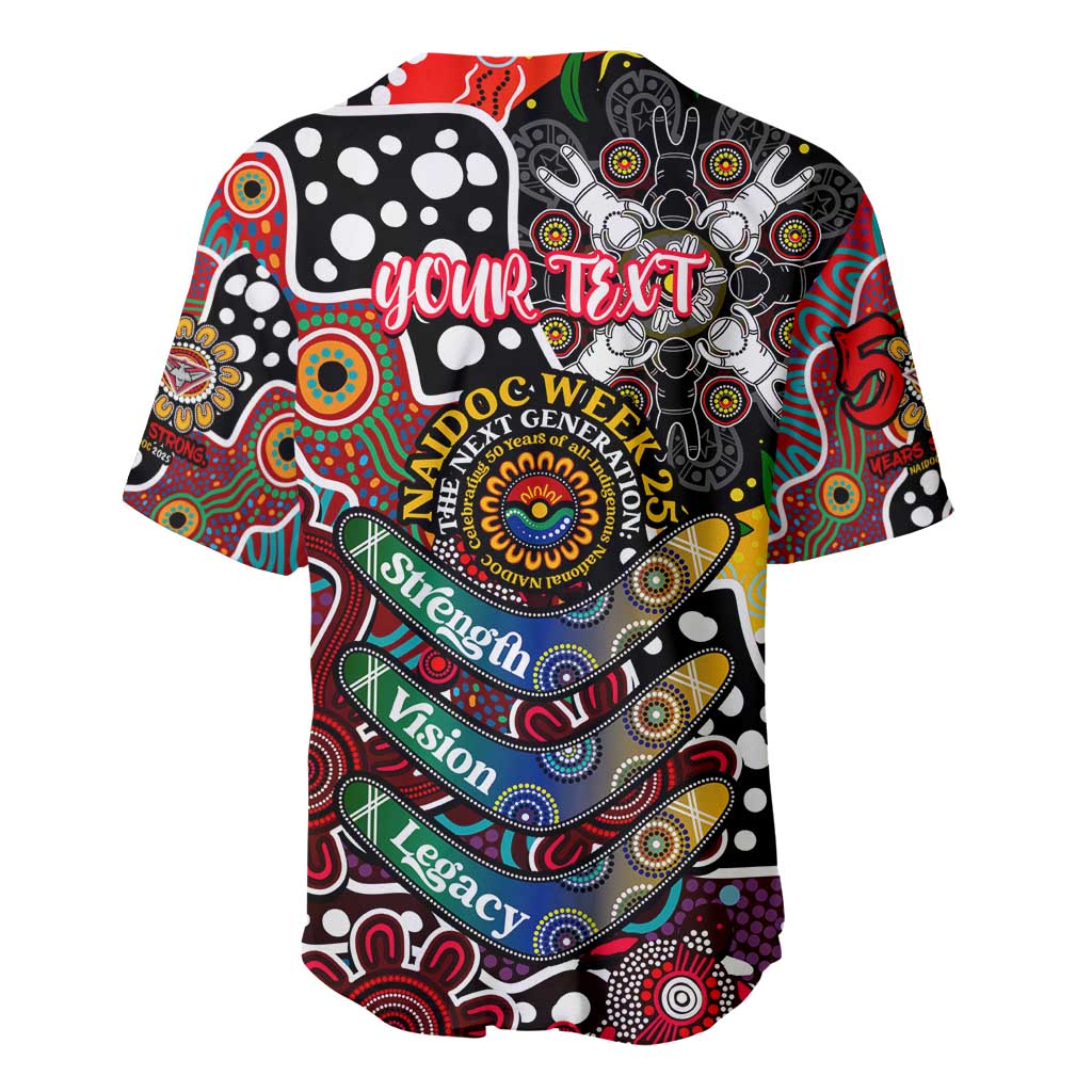 Personalised Bombers AFL Celebrating 50 Years of Naidoc Baseball Jersey NAIDOC Week 2025 Aboriginal