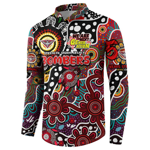 Personalised Bombers AFL Celebrating 50 Years of Naidoc Button Sweatshirt NAIDOC Week 2025 Aboriginal