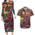 Personalised Bombers AFL Celebrating 50 Years of Naidoc Couples Matching Long Sleeve Bodycon Dress and Hawaiian Shirt NAIDOC Week 2025 Aboriginal