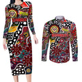 Personalised Bombers AFL Celebrating 50 Years of Naidoc Couples Matching Long Sleeve Bodycon Dress and Long Sleeve Button Shirt NAIDOC Week 2025 Aboriginal