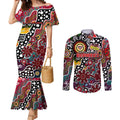 Personalised Bombers AFL Celebrating 50 Years of Naidoc Couples Matching Mermaid Dress and Long Sleeve Button Shirt NAIDOC Week 2025 Aboriginal