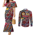 Personalised Bombers AFL Celebrating 50 Years of Naidoc Couples Matching Mermaid Dress and Long Sleeve Button Shirt NAIDOC Week 2025 Aboriginal