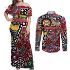 Personalised Bombers AFL Celebrating 50 Years of Naidoc Couples Matching Off Shoulder Maxi Dress and Long Sleeve Button Shirt NAIDOC Week 2025 Aboriginal