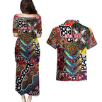 Personalised Bombers AFL Celebrating 50 Years of Naidoc Couples Matching Puletasi and Hawaiian Shirt NAIDOC Week 2025 Aboriginal