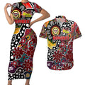Personalised Bombers AFL Celebrating 50 Years of Naidoc Couples Matching Short Sleeve Bodycon Dress and Hawaiian Shirt NAIDOC Week 2025 Aboriginal