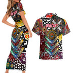 Personalised Bombers AFL Celebrating 50 Years of Naidoc Couples Matching Short Sleeve Bodycon Dress and Hawaiian Shirt NAIDOC Week 2025 Aboriginal