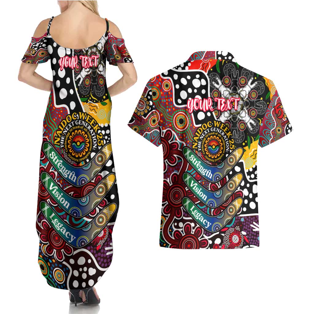 Personalised Bombers AFL Celebrating 50 Years of Naidoc Couples Matching Summer Maxi Dress and Hawaiian Shirt NAIDOC Week 2025 Aboriginal