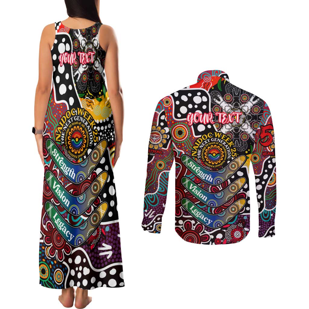 Personalised Bombers AFL Celebrating 50 Years of Naidoc Couples Matching Tank Maxi Dress and Long Sleeve Button Shirt NAIDOC Week 2025 Aboriginal