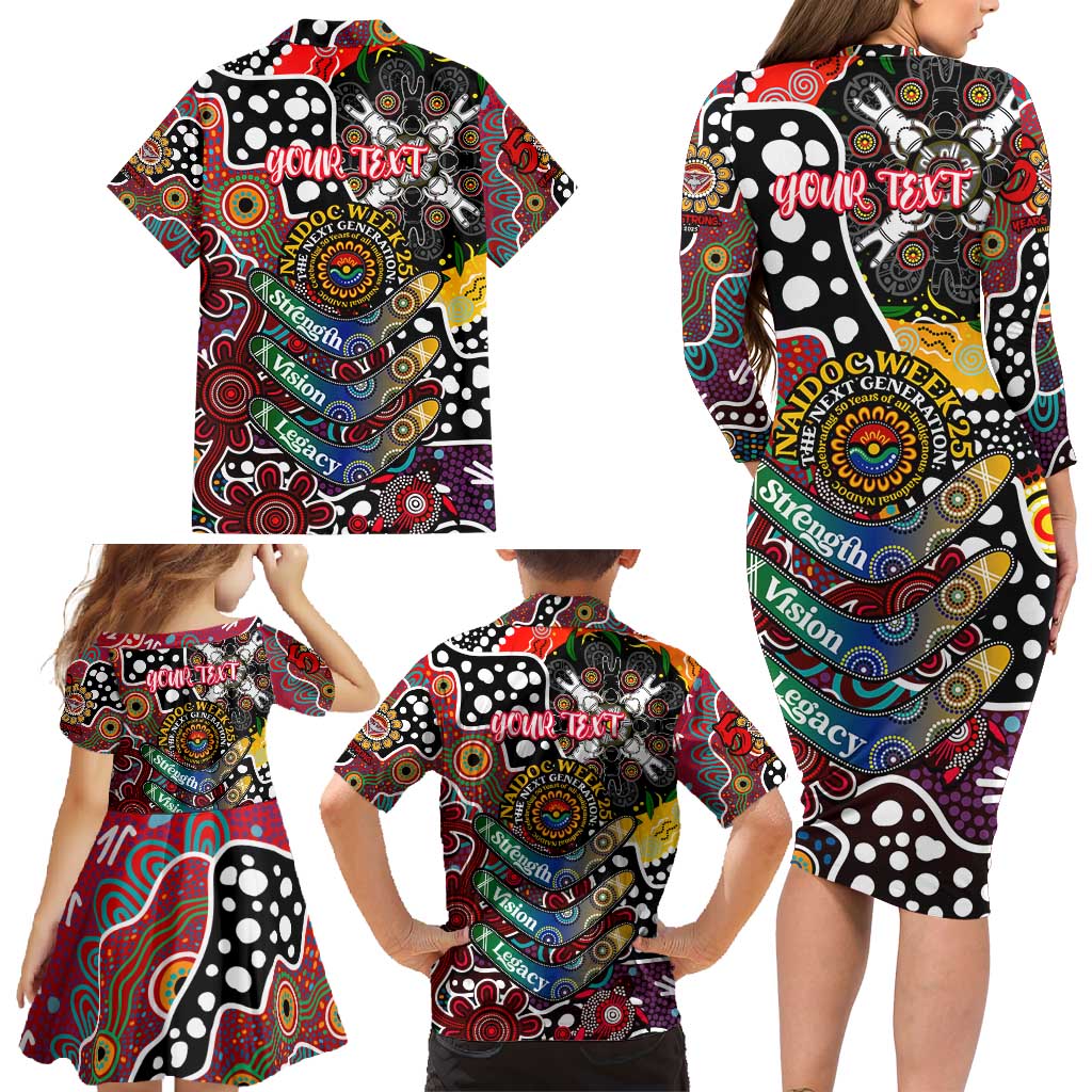 Personalised Bombers AFL Celebrating 50 Years of Naidoc Family Matching Long Sleeve Bodycon Dress and Hawaiian Shirt NAIDOC Week 2025 Aboriginal