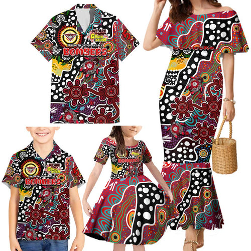 Personalised Bombers AFL Celebrating 50 Years of Naidoc Family Matching Mermaid Dress and Hawaiian Shirt NAIDOC Week 2025 Aboriginal