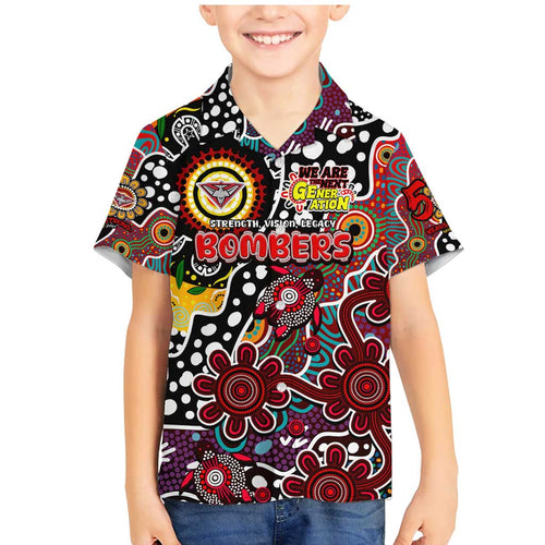 Personalised Bombers AFL Celebrating 50 Years of Naidoc Family Matching Mermaid Dress and Hawaiian Shirt NAIDOC Week 2025 Aboriginal