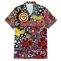 Personalised Bombers AFL Celebrating 50 Years of Naidoc Family Matching Off The Shoulder Long Sleeve Dress and Hawaiian Shirt NAIDOC Week 2025 Aboriginal