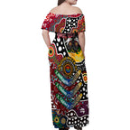 Personalised Bombers AFL Celebrating 50 Years of Naidoc Family Matching Off Shoulder Maxi Dress and Hawaiian Shirt NAIDOC Week 2025 Aboriginal