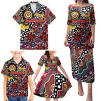 Personalised Bombers AFL Celebrating 50 Years of Naidoc Family Matching Puletasi and Hawaiian Shirt NAIDOC Week 2025 Aboriginal