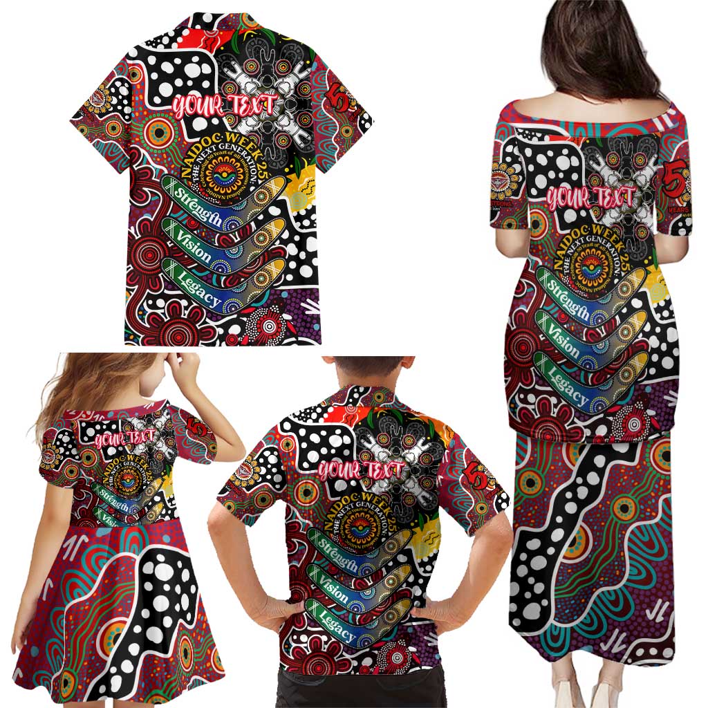 Personalised Bombers AFL Celebrating 50 Years of Naidoc Family Matching Puletasi and Hawaiian Shirt NAIDOC Week 2025 Aboriginal
