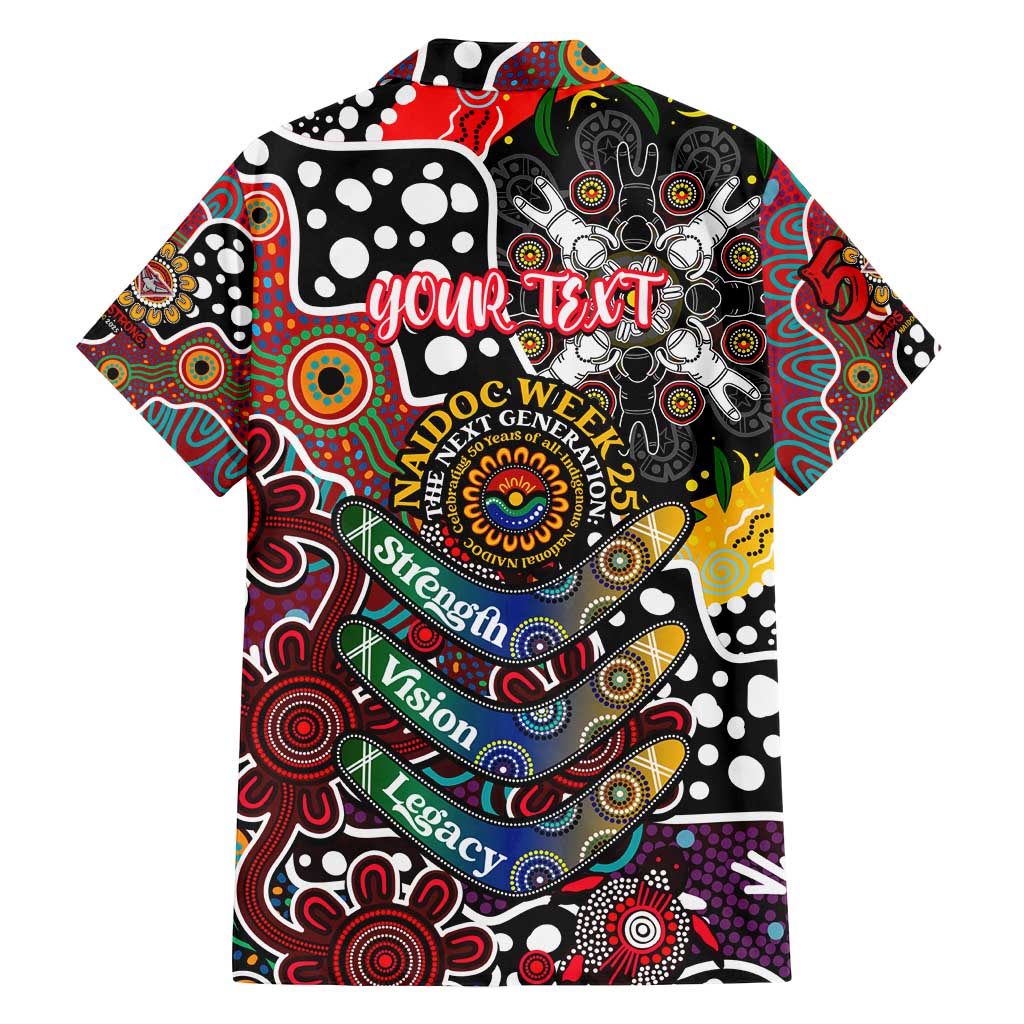 Personalised Bombers AFL Celebrating 50 Years of Naidoc Family Matching Puletasi and Hawaiian Shirt NAIDOC Week 2025 Aboriginal