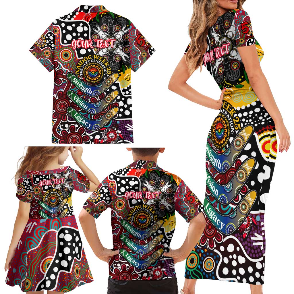 Personalised Bombers AFL Celebrating 50 Years of Naidoc Family Matching Short Sleeve Bodycon Dress and Hawaiian Shirt NAIDOC Week 2025 Aboriginal