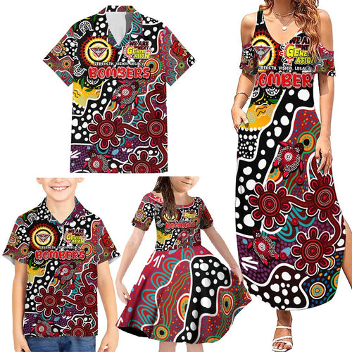 Personalised Bombers AFL Celebrating 50 Years of Naidoc Family Matching Summer Maxi Dress and Hawaiian Shirt NAIDOC Week 2025 Aboriginal