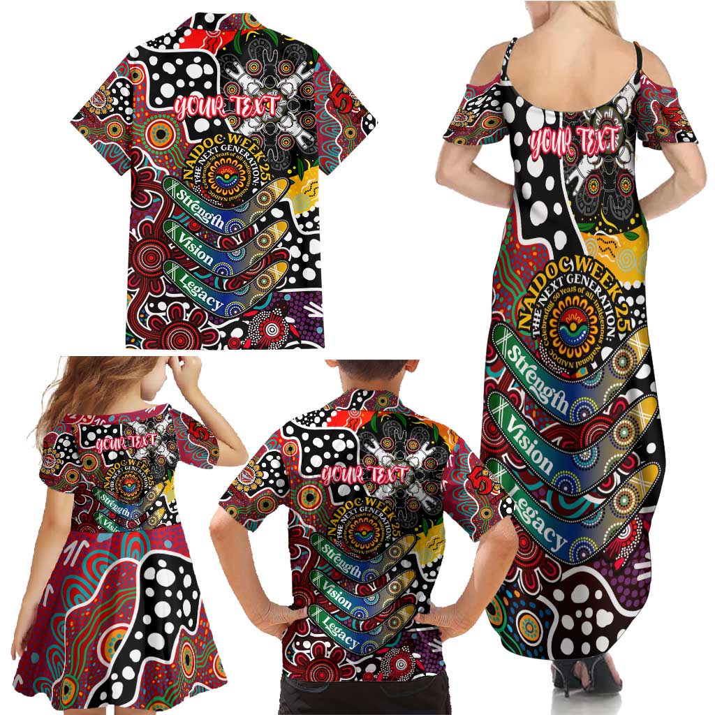 Personalised Bombers AFL Celebrating 50 Years of Naidoc Family Matching Summer Maxi Dress and Hawaiian Shirt NAIDOC Week 2025 Aboriginal