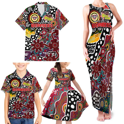 Personalised Bombers AFL Celebrating 50 Years of Naidoc Family Matching Tank Maxi Dress and Hawaiian Shirt NAIDOC Week 2025 Aboriginal