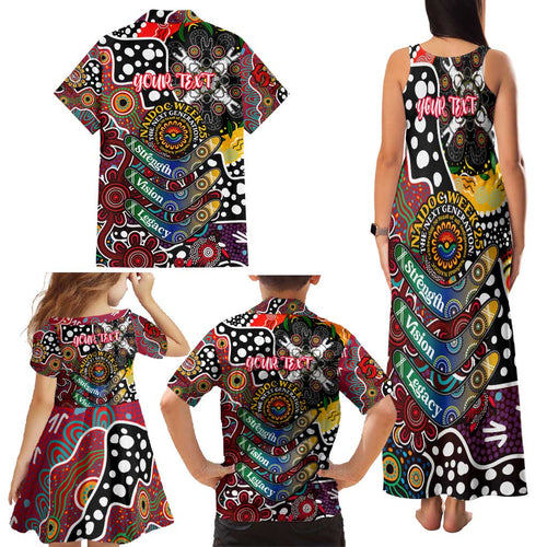 Personalised Bombers AFL Celebrating 50 Years of Naidoc Family Matching Tank Maxi Dress and Hawaiian Shirt NAIDOC Week 2025 Aboriginal