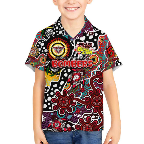 Personalised Bombers AFL Celebrating 50 Years of Naidoc Family Matching Tank Maxi Dress and Hawaiian Shirt NAIDOC Week 2025 Aboriginal