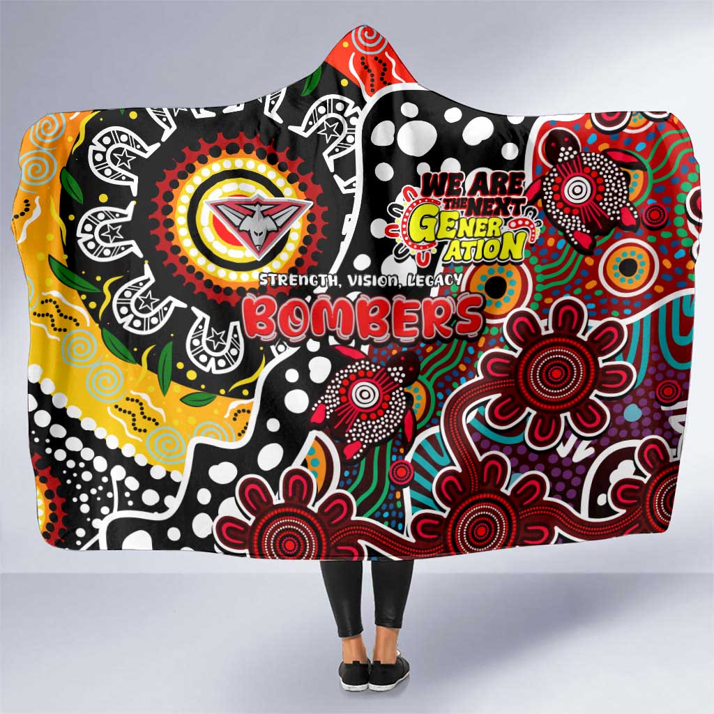 Bombers AFL Celebrating 50 Years of Naidoc Hooded Blanket NAIDOC Week 2025 Aboriginal