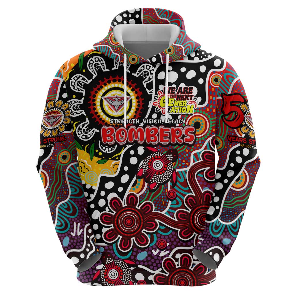 Personalised Bombers AFL Celebrating 50 Years of Naidoc Hoodie NAIDOC Week 2025 Aboriginal