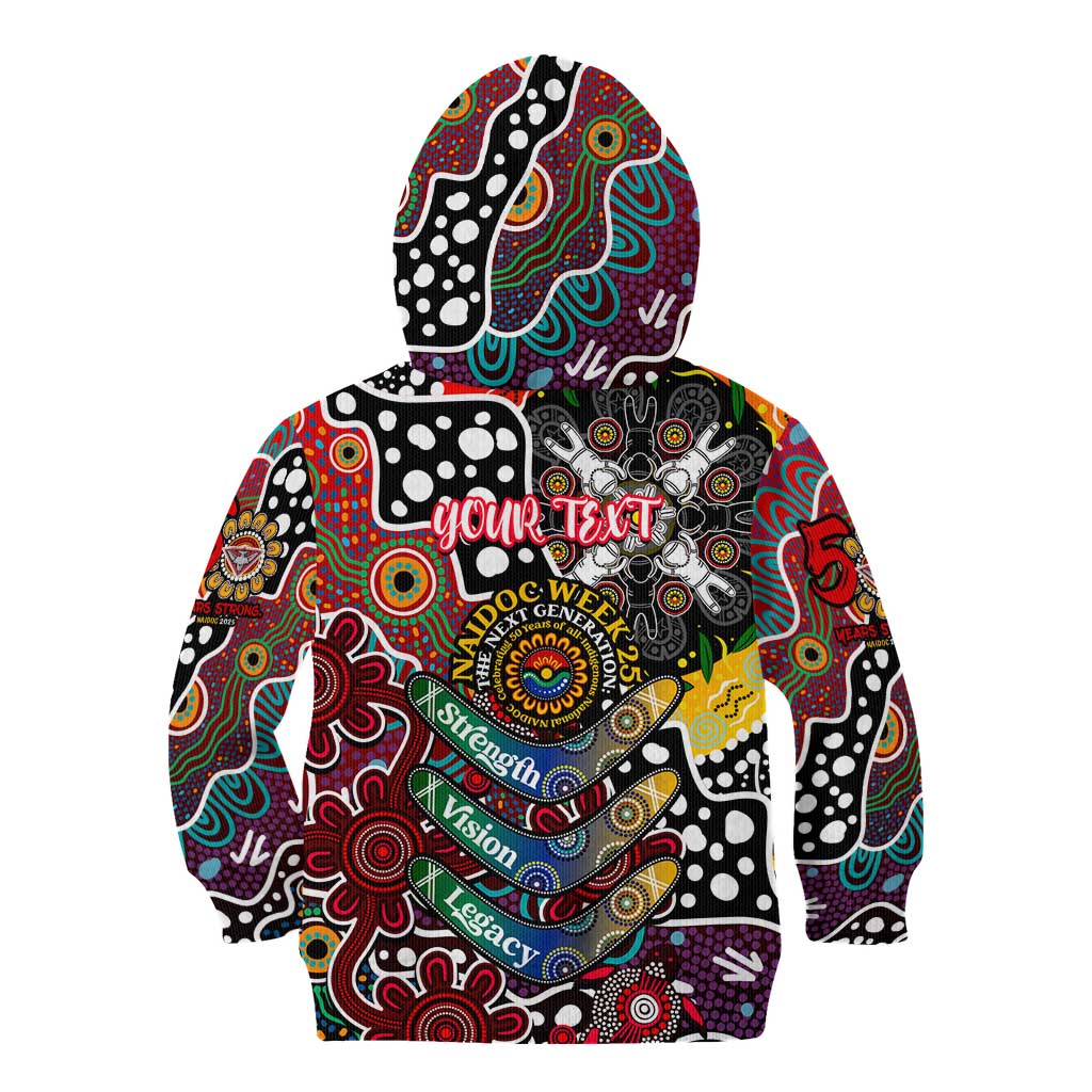 Personalised Bombers AFL Celebrating 50 Years of Naidoc Kid Hoodie NAIDOC Week 2025 Aboriginal