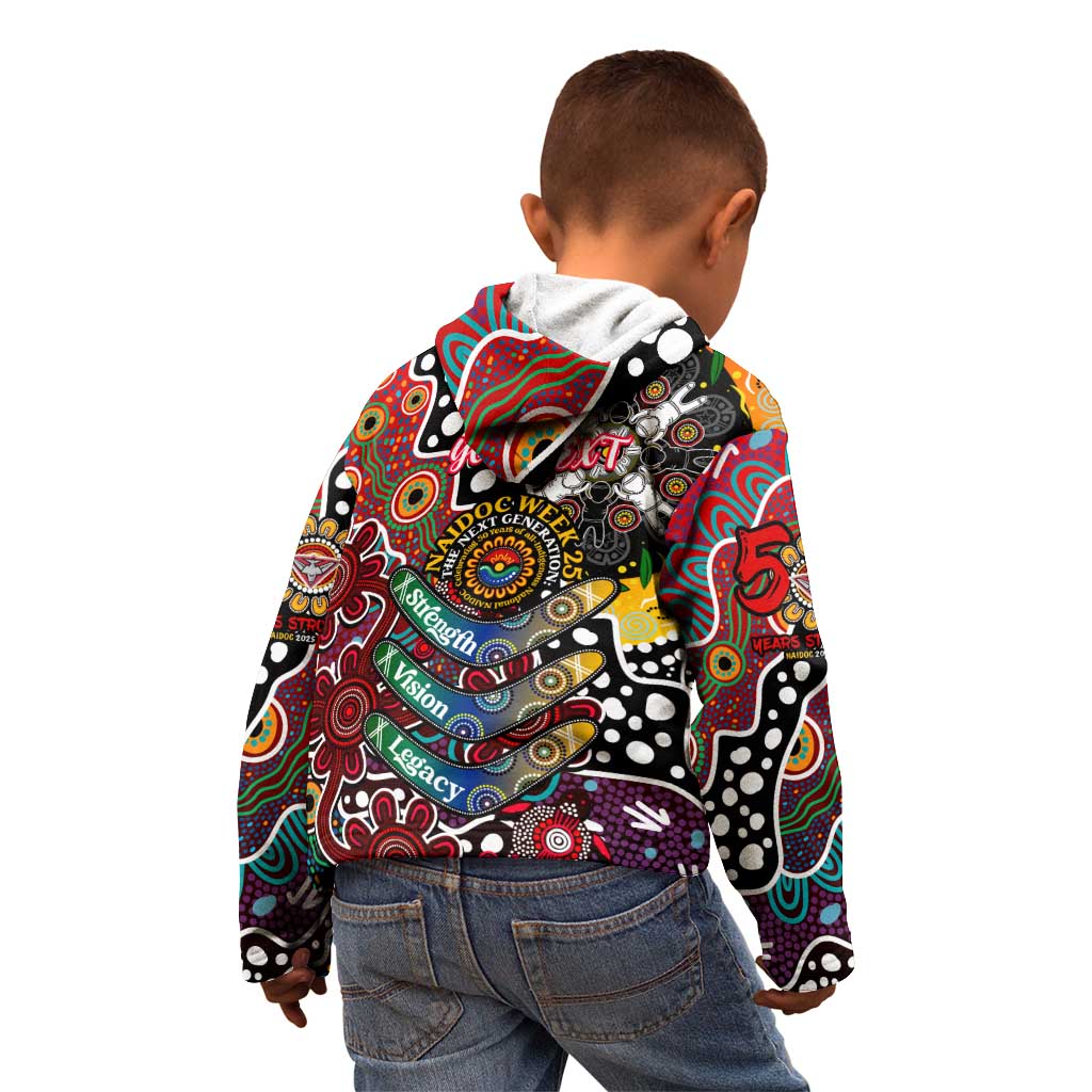 Personalised Bombers AFL Celebrating 50 Years of Naidoc Kid Hoodie NAIDOC Week 2025 Aboriginal