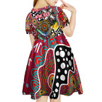 Personalised Bombers AFL Celebrating 50 Years of Naidoc Kid Short Sleeve Dress NAIDOC Week 2025 Aboriginal