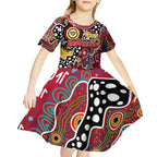 Personalised Bombers AFL Celebrating 50 Years of Naidoc Kid Short Sleeve Dress NAIDOC Week 2025 Aboriginal