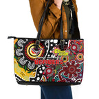 Bombers AFL Celebrating 50 Years of Naidoc Leather Tote Bag NAIDOC Week 2025 Aboriginal