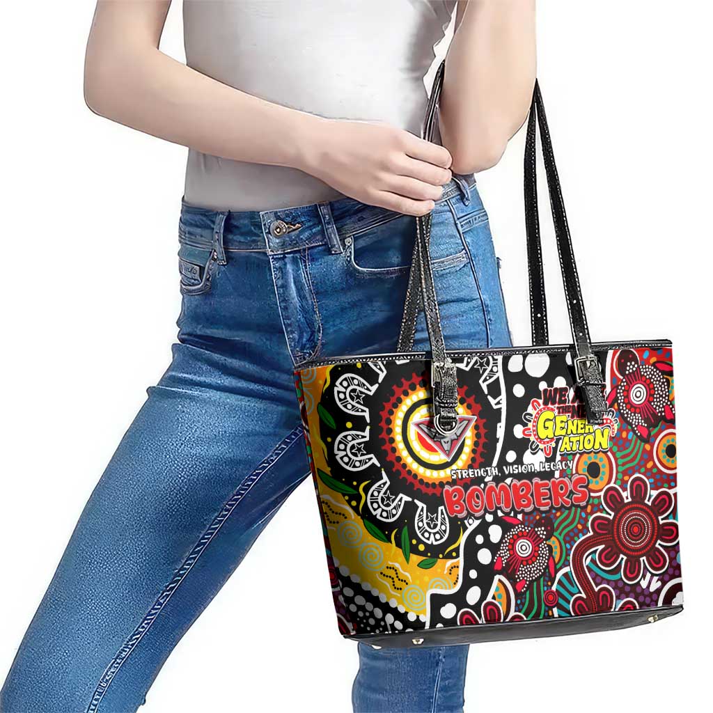 Bombers AFL Celebrating 50 Years of Naidoc Leather Tote Bag NAIDOC Week 2025 Aboriginal