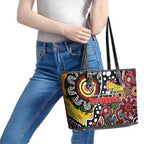 Bombers AFL Celebrating 50 Years of Naidoc Leather Tote Bag NAIDOC Week 2025 Aboriginal